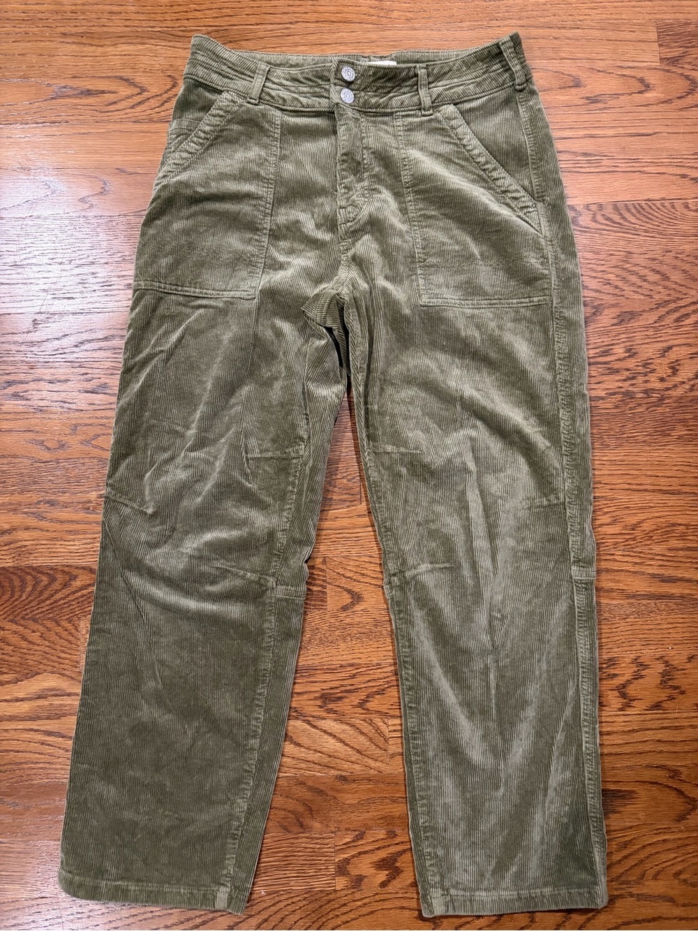 Anthropologie Pilcro The Wanderer Relaxed-Leg Corduroy Pants, Size 29 Moss